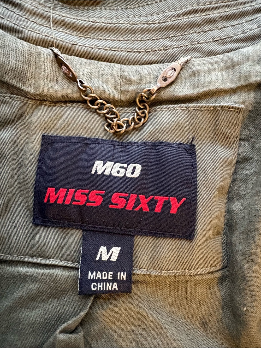 Miss Sixty Olive Green Double-Breasted Utility Jacket size M - Picture 7 of 10